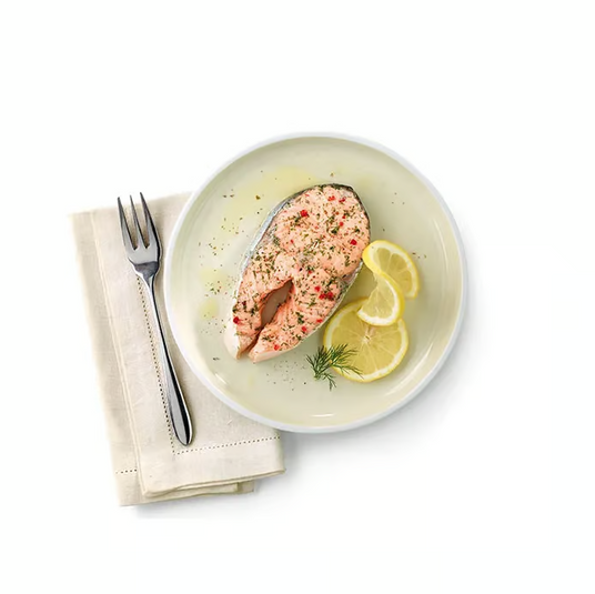 Steamed Salmon with Lemon and Dill