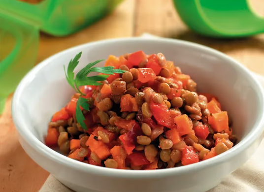 Steamed Lentils with Vegetables