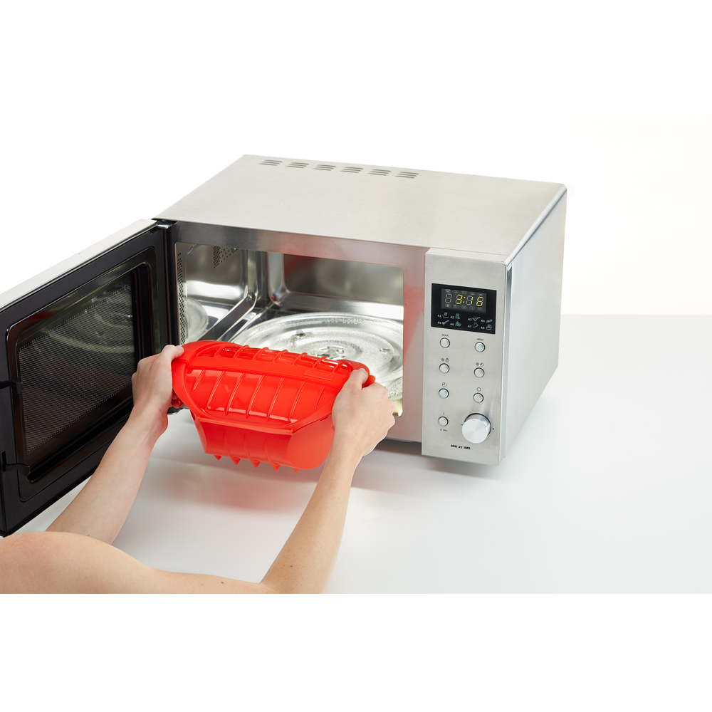 Deep Microwave Steam Cooker with Tray 3-4 p.