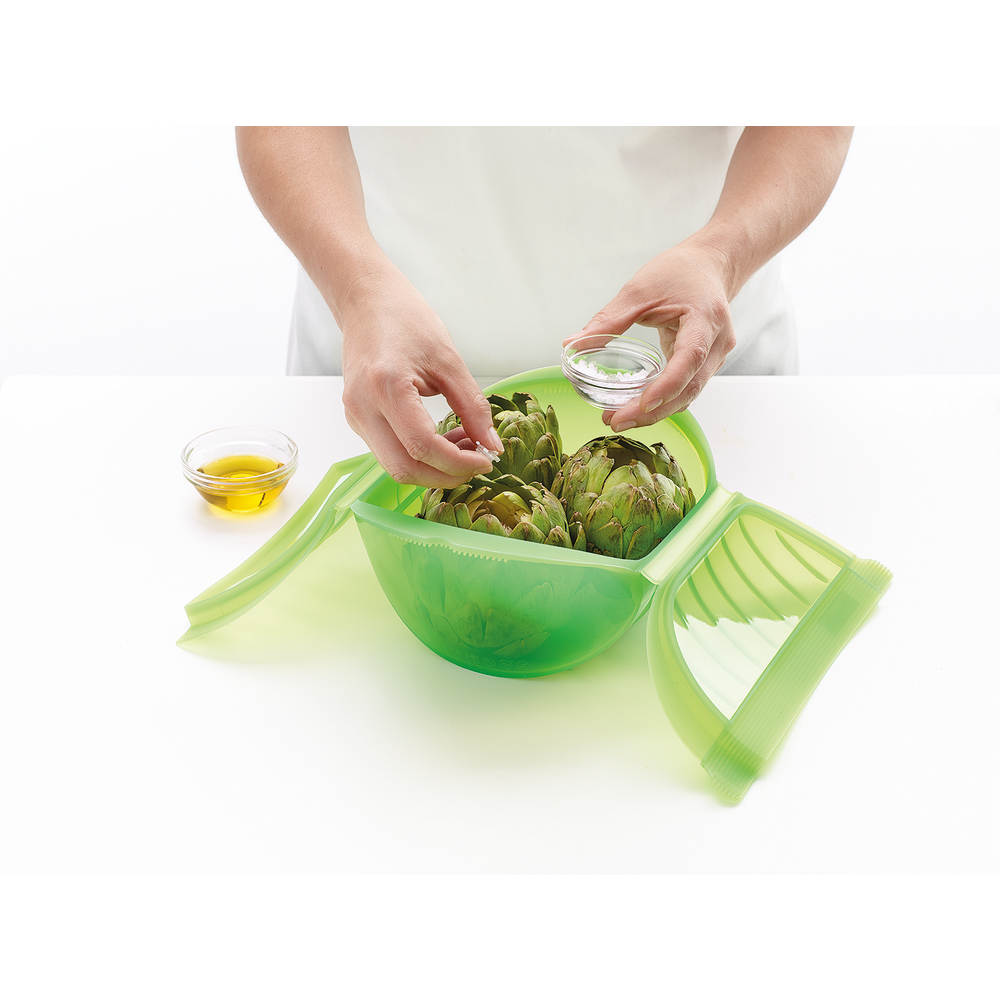 Deep Microwave Steam Cooker, 3-4 p, Green