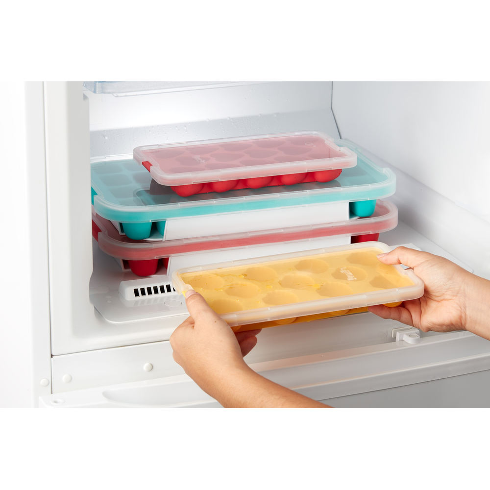 Industrial Ice Cube Tray, with Lid, Red