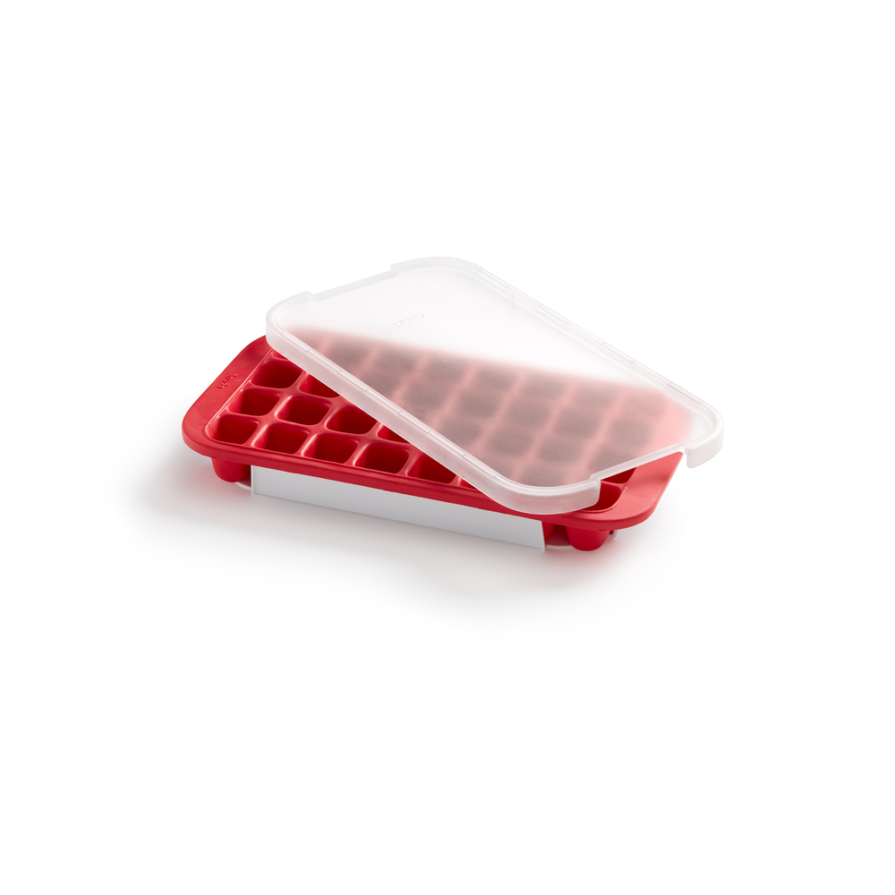 Industrial Ice Cube Tray, with Lid, Red