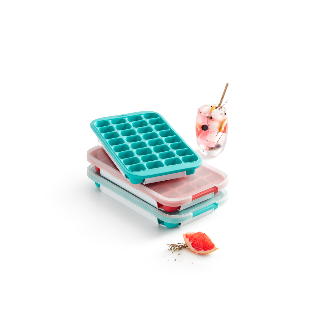 Industrial Ice Cube Tray, with Lid, Red