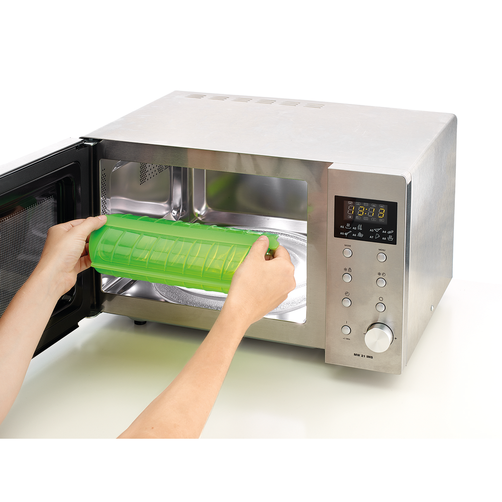 Microwave Steam Cooker with Tray, 3-4 p, Green