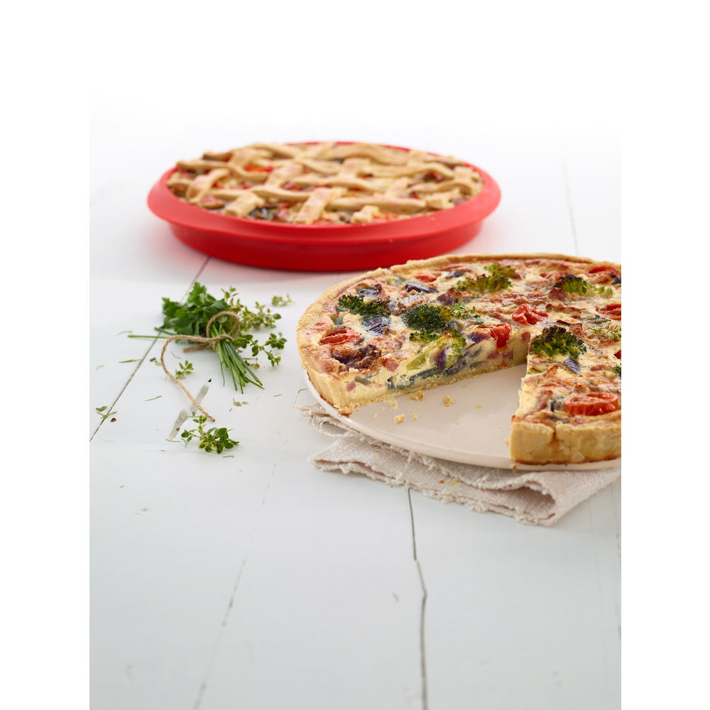 Quiche Pan, 28 cm with Ceramic Plate