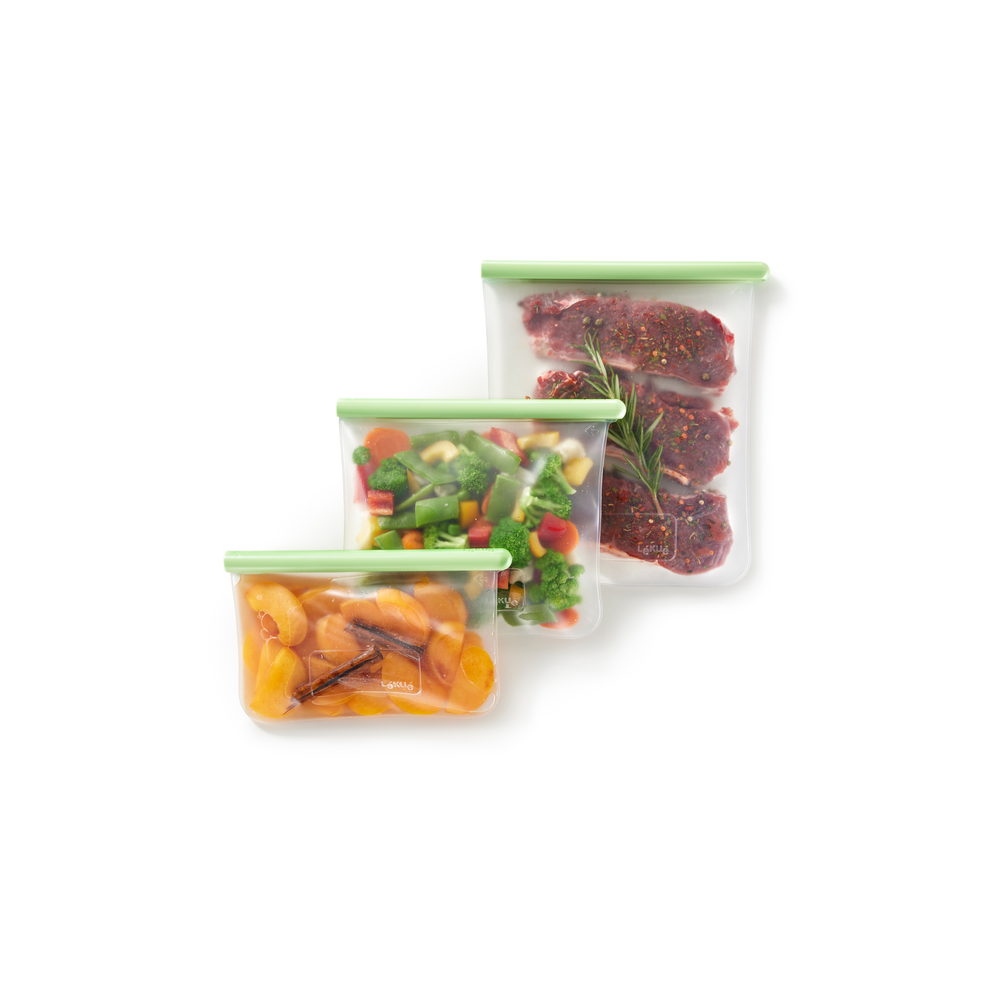 Flat Reusable Bags, Set of 3