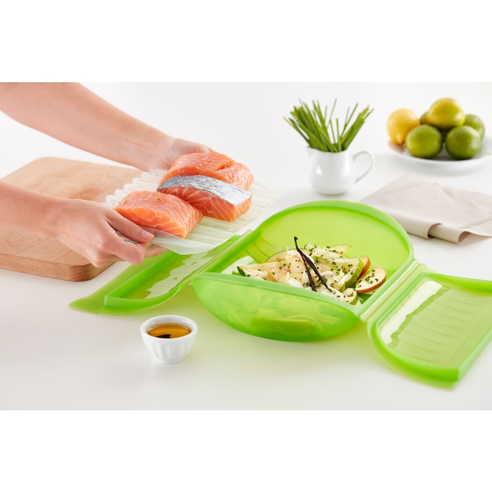 Microwave Steam Cooker with Tray, 1-2 p, Green