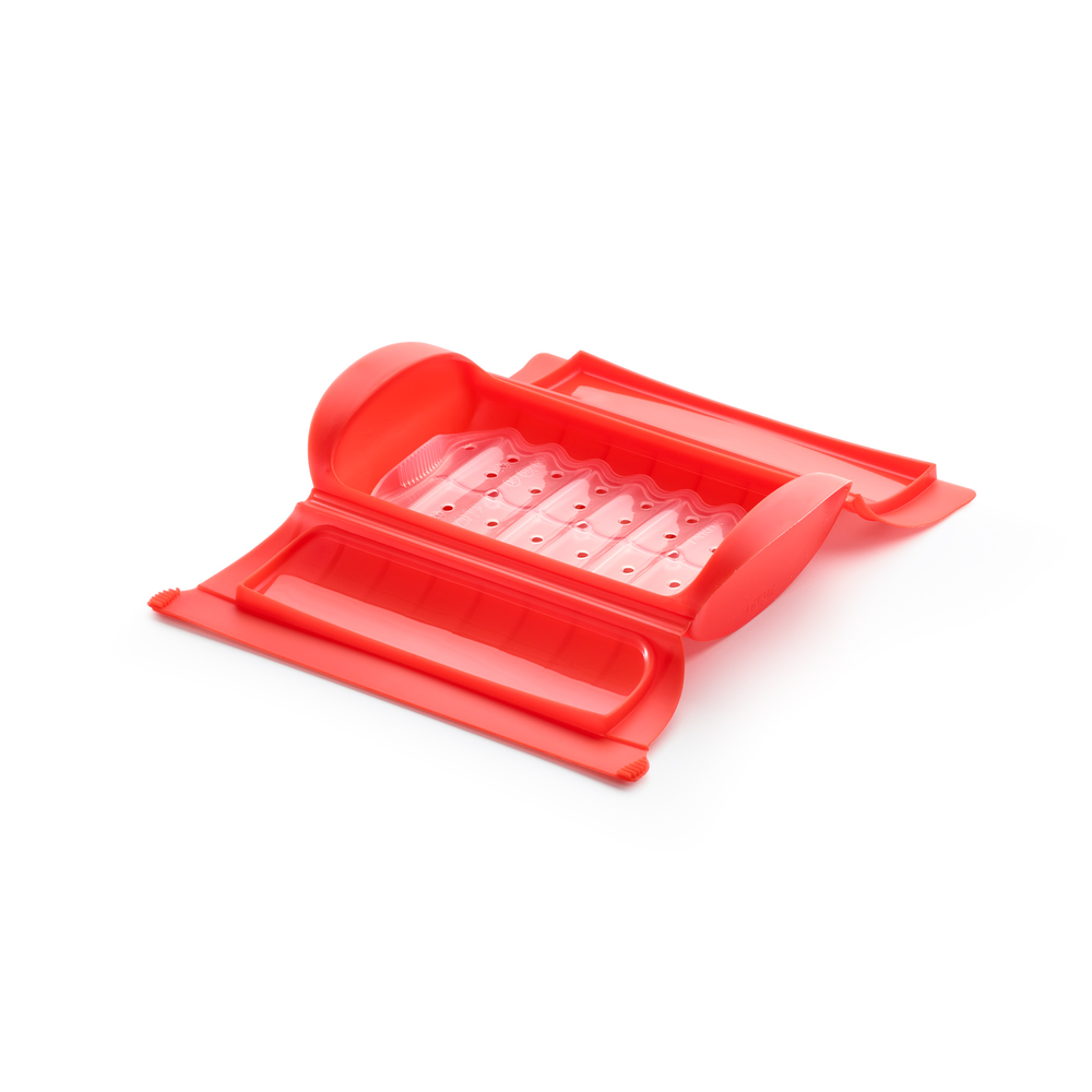 Microwave Steam Cooker with Tray, 1-2 p, Red