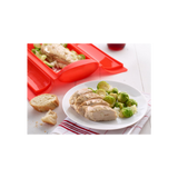 Microwave Steam Cooker with Tray, 1-2 p, Red