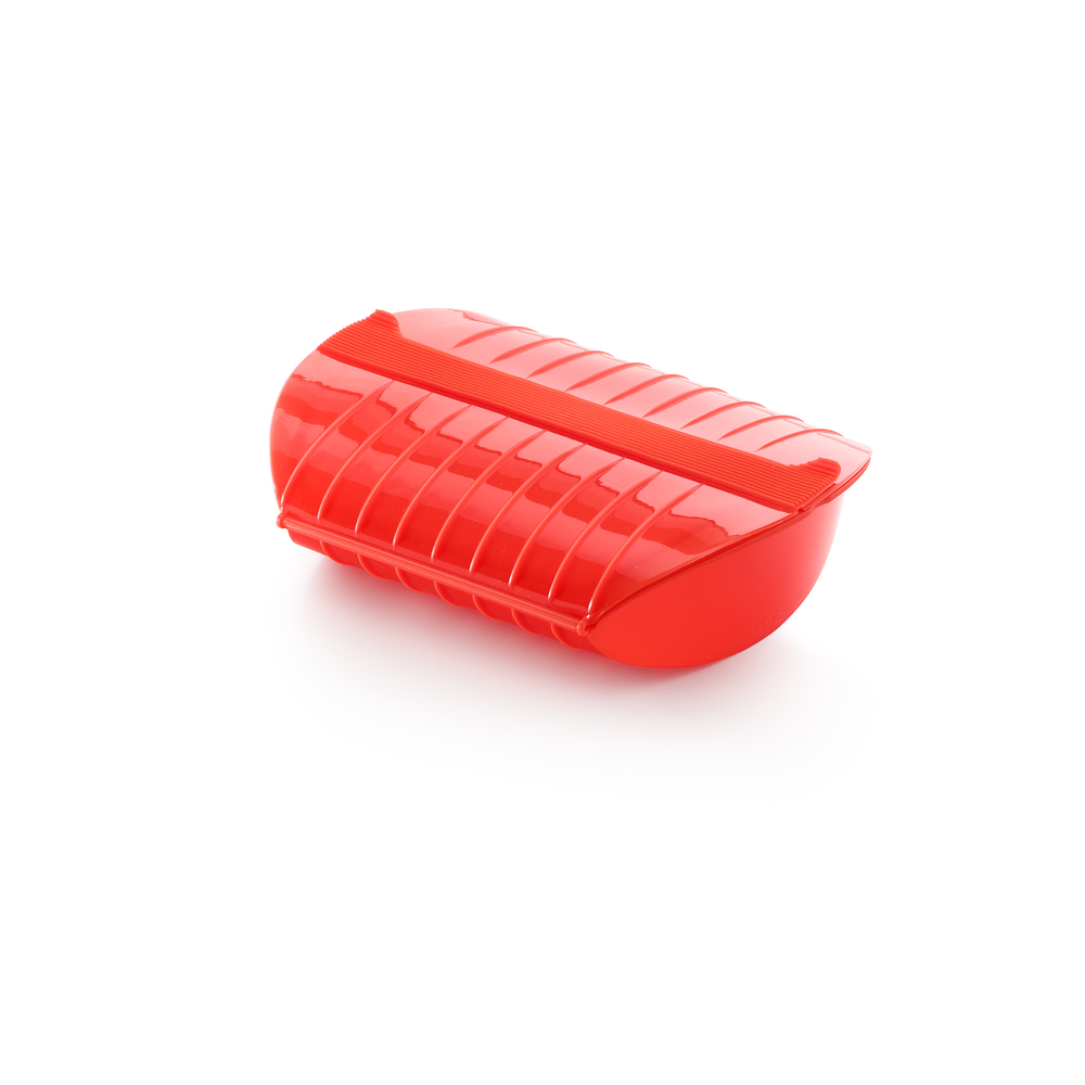 Microwave Steam Cooker with Tray, 3-4 p, Red